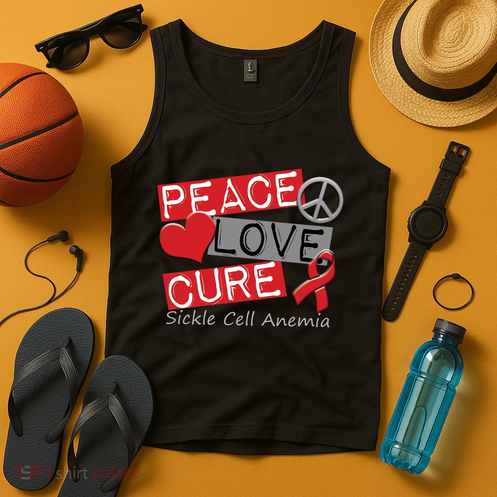 Peace Love Cure Sickle Cell Anemia Tank Top