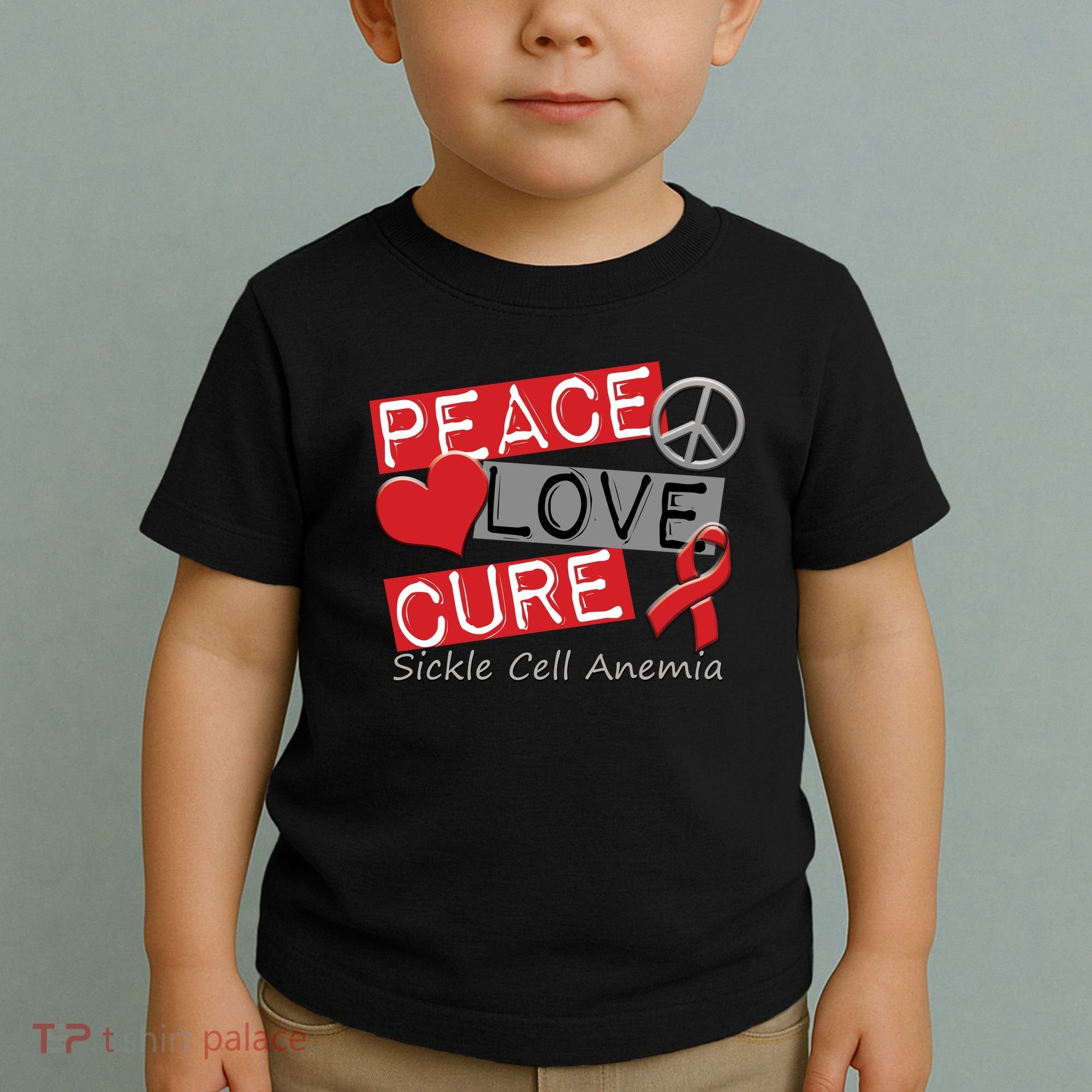 Peace Love Cure Sickle Cell Anemia Toddler T-Shirt