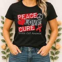 Peace Love Cure Sickle Cell Anemia Women's T-Shirt thumb 2