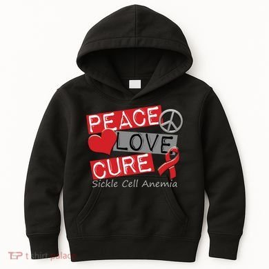 Peace Love Cure Sickle Cell Anemia Kids Hoodie