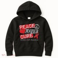 Peace Love Cure Sickle Cell Anemia Kids Hoodie thumb 0
