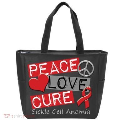Peace Love Cure Sickle Cell Anemia Tote Bag