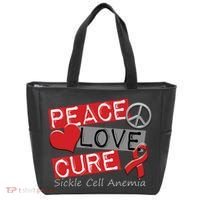 Peace Love Cure Sickle Cell Anemia Tote Bag thumb 0