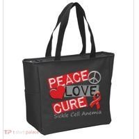 Peace Love Cure Sickle Cell Anemia Tote Bag thumb 2