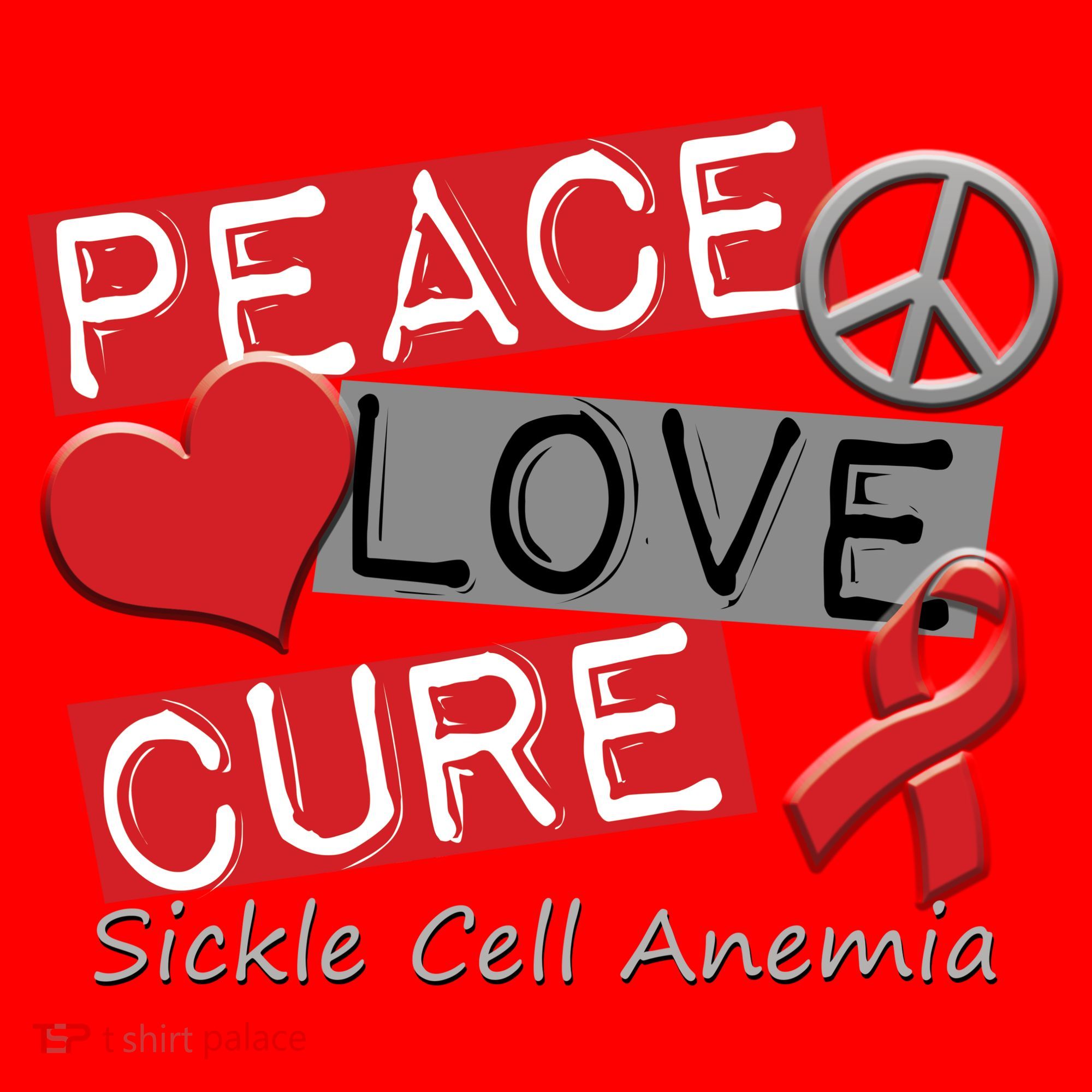 Peace Love Cure Sickle Cell Anemia Santa Hat