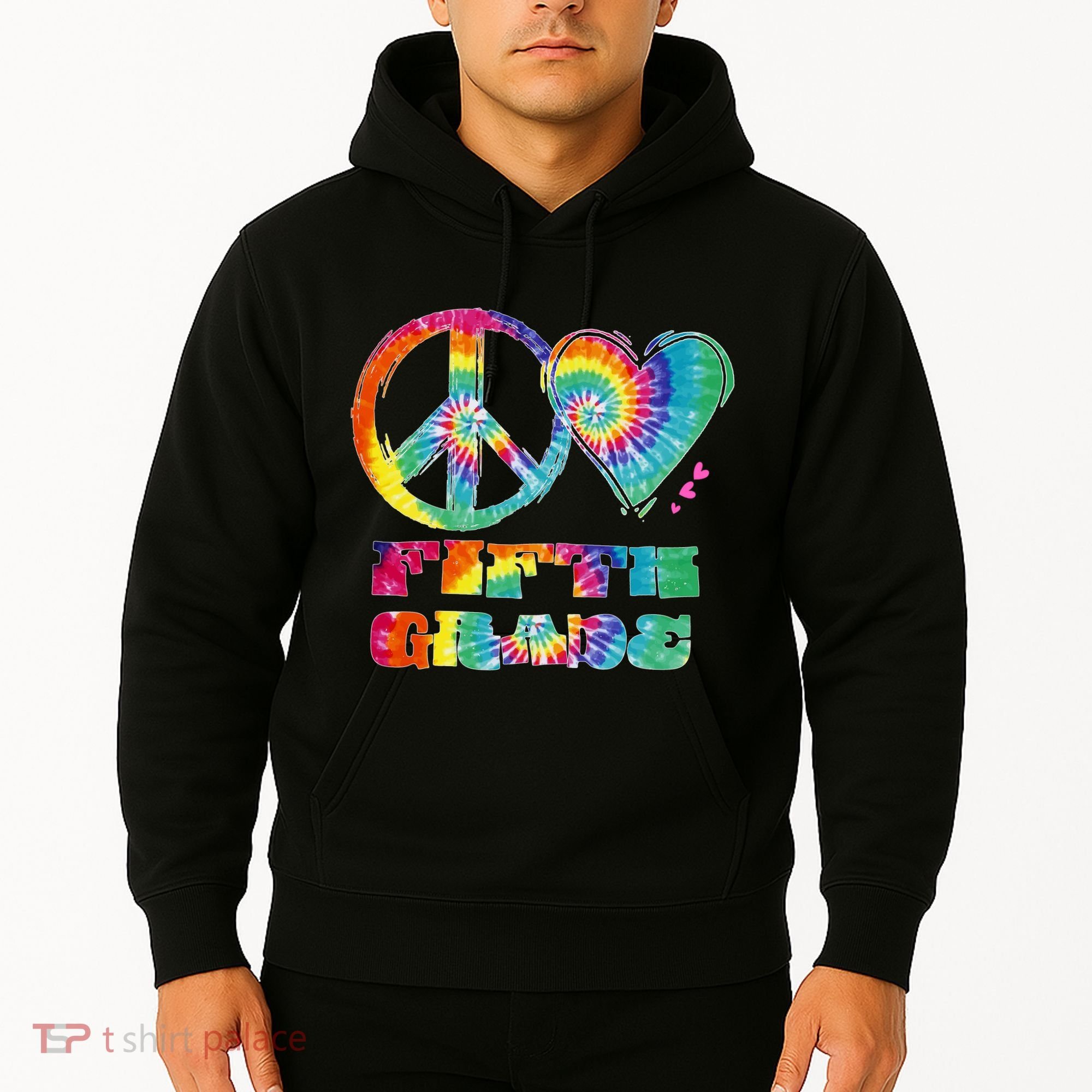 Peace Love Fifth Grade Hoodie