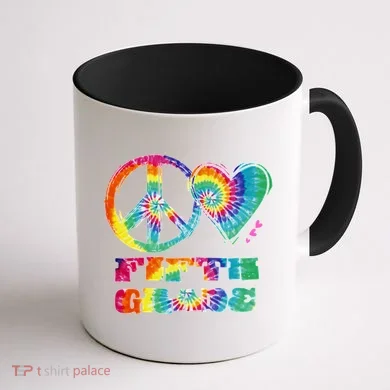 Peace Love Fifth Grade Coffee Mug back