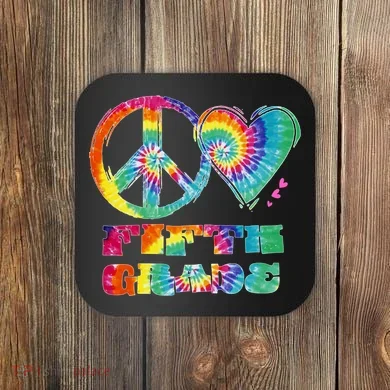 Peace Love Fifth Grade Coaster