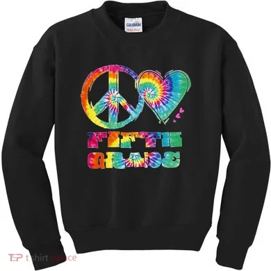 Peace Love Fifth Grade Kids Sweatshirt