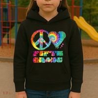 Peace Love Fifth Grade Kids Hoodie thumb 3