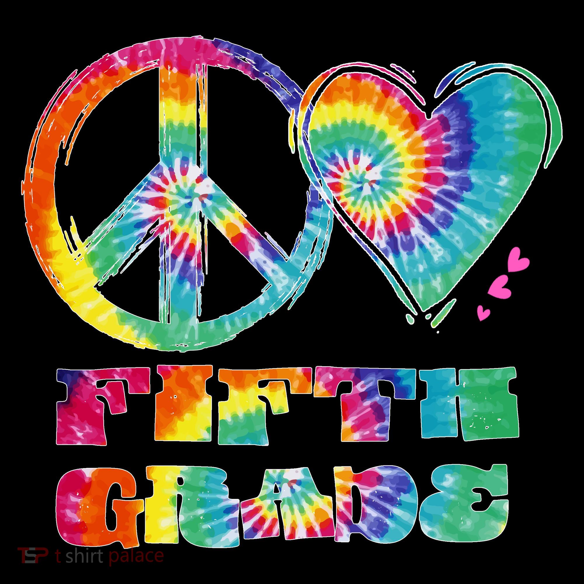 Peace Love Fifth Grade Kids Long Sleeve Shirt