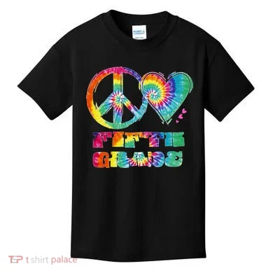 Peace Love Fifth Grade Kids T-Shirt