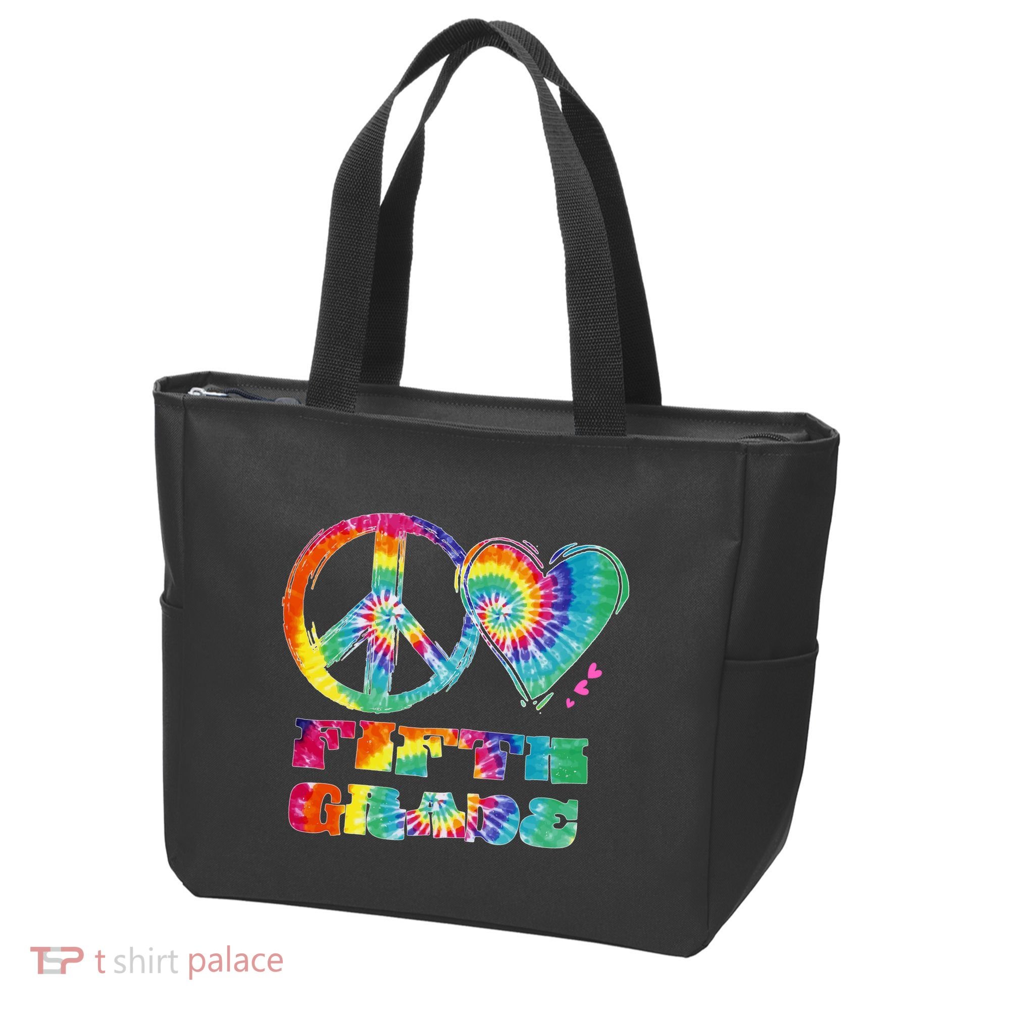 Peace Love Fifth Grade Tote Bag