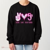 Peace Love Fifth-Grade Funny Cute Women's Sweatshirt thumb 0