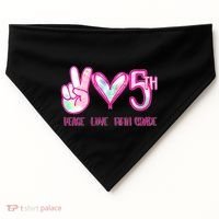 Peace Love Fifth-Grade Funny Cute USA-Made Doggie Bandana thumb 0