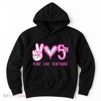 Peace Love Fifth-Grade Funny Cute Hoodie thumb 0
