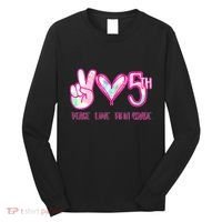 Peace Love Fifth-Grade Funny Cute Long Sleeve Shirt thumb 0