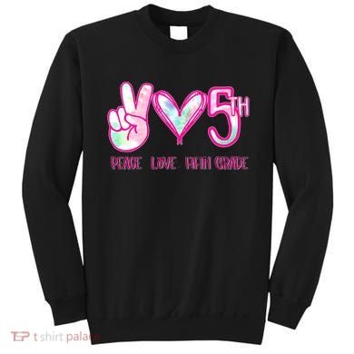 Peace Love Fifth-Grade Funny Cute Sweatshirt