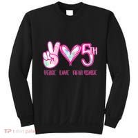 Peace Love Fifth-Grade Funny Cute Sweatshirt thumb 0