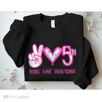 Peace Love Fifth-Grade Funny Cute Sweatshirt thumb 2