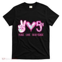 Peace Love Fifth-Grade Funny Cute T-Shirt thumb 0