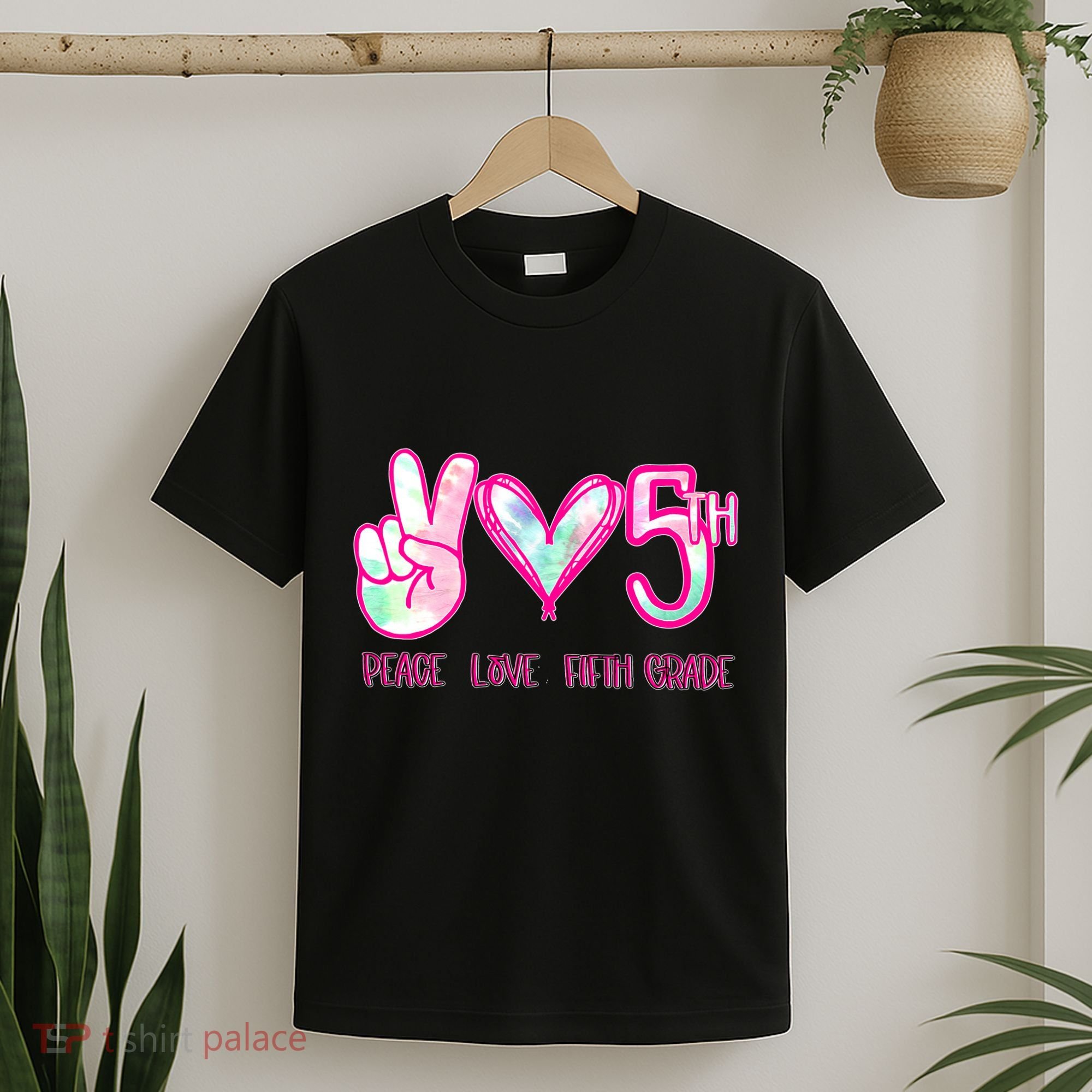 Peace Love Fifth-Grade Funny Cute T-Shirt