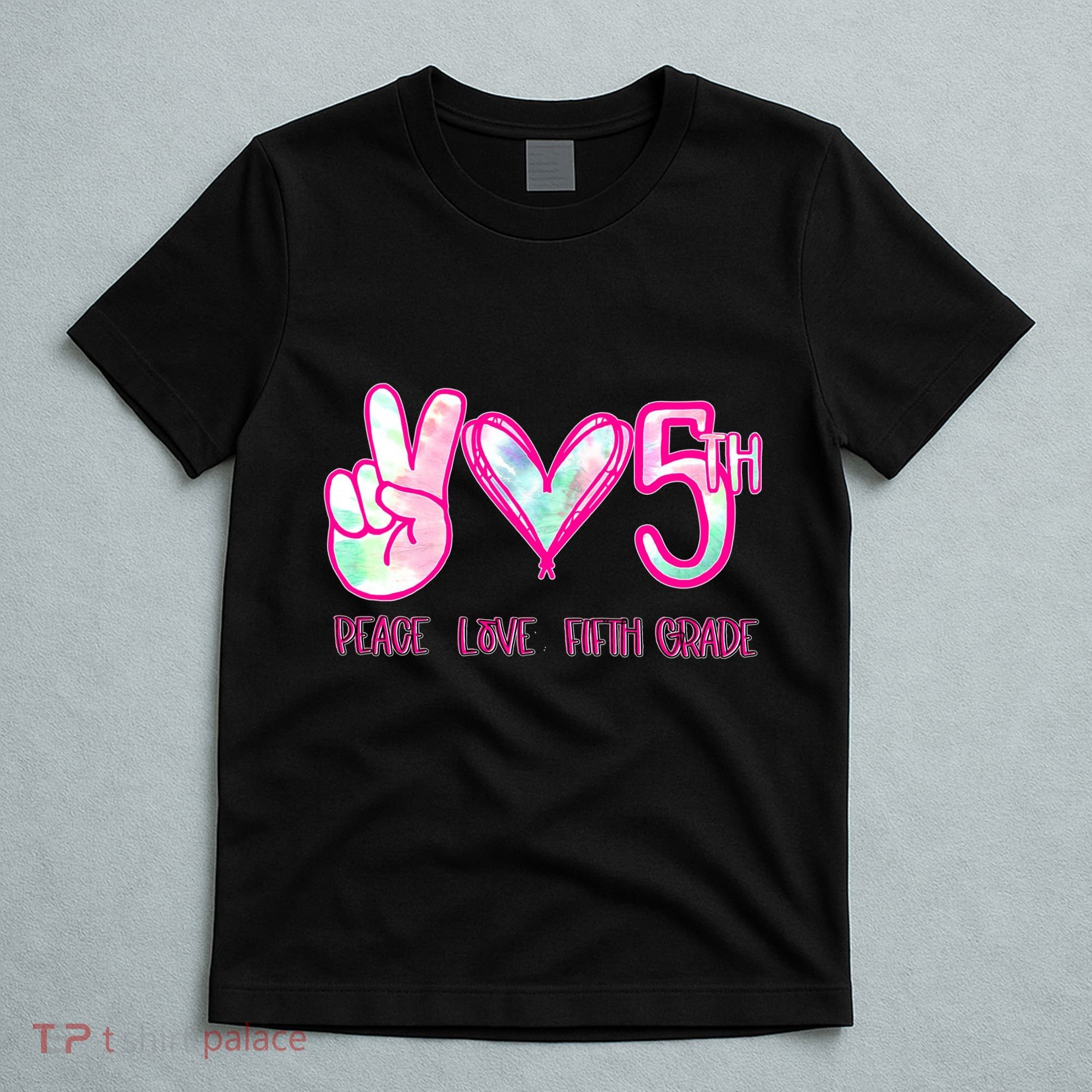 Peace Love Fifth-Grade Funny Cute T-Shirt