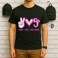 Peace Love Fifth-Grade Funny Cute T-Shirt thumb 6