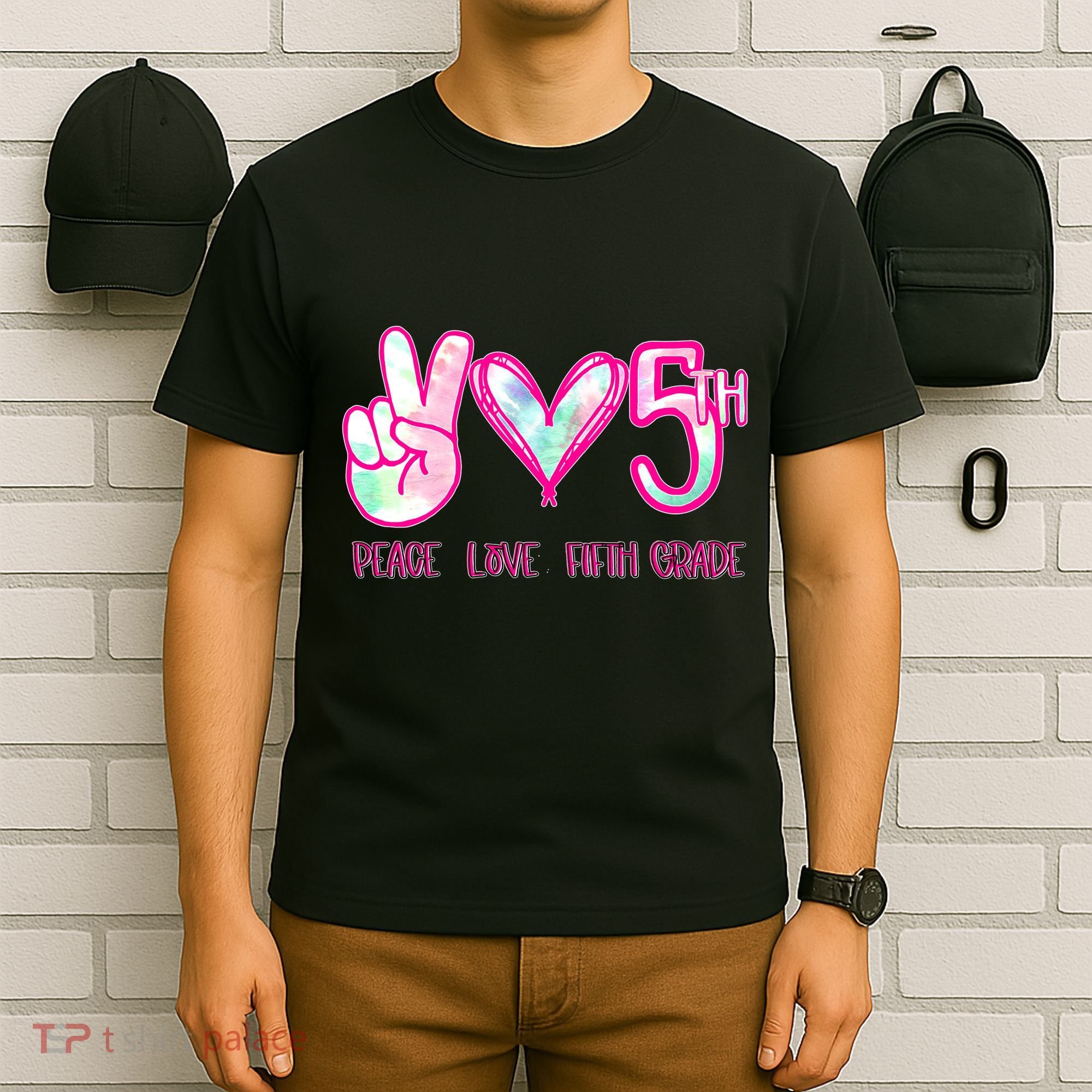 Peace Love Fifth-Grade Funny Cute T-Shirt