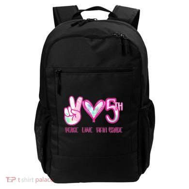 Peace Love Fifth-Grade Funny Cute Backpack