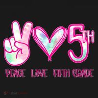 Peace Love Fifth-Grade Funny Cute Bucket Hat thumb 4