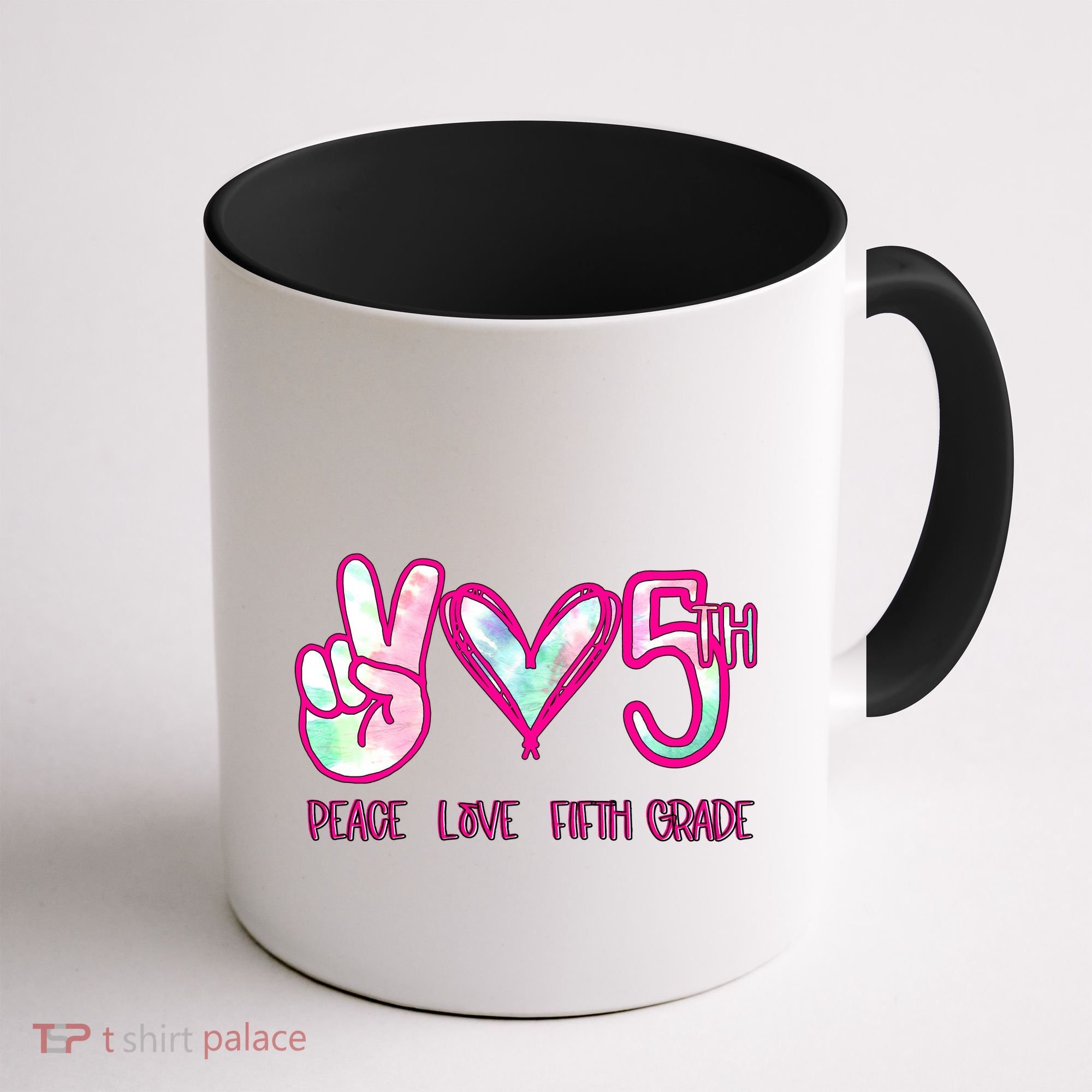 Peace Love Fifth-Grade Funny Cute Coffee Mug