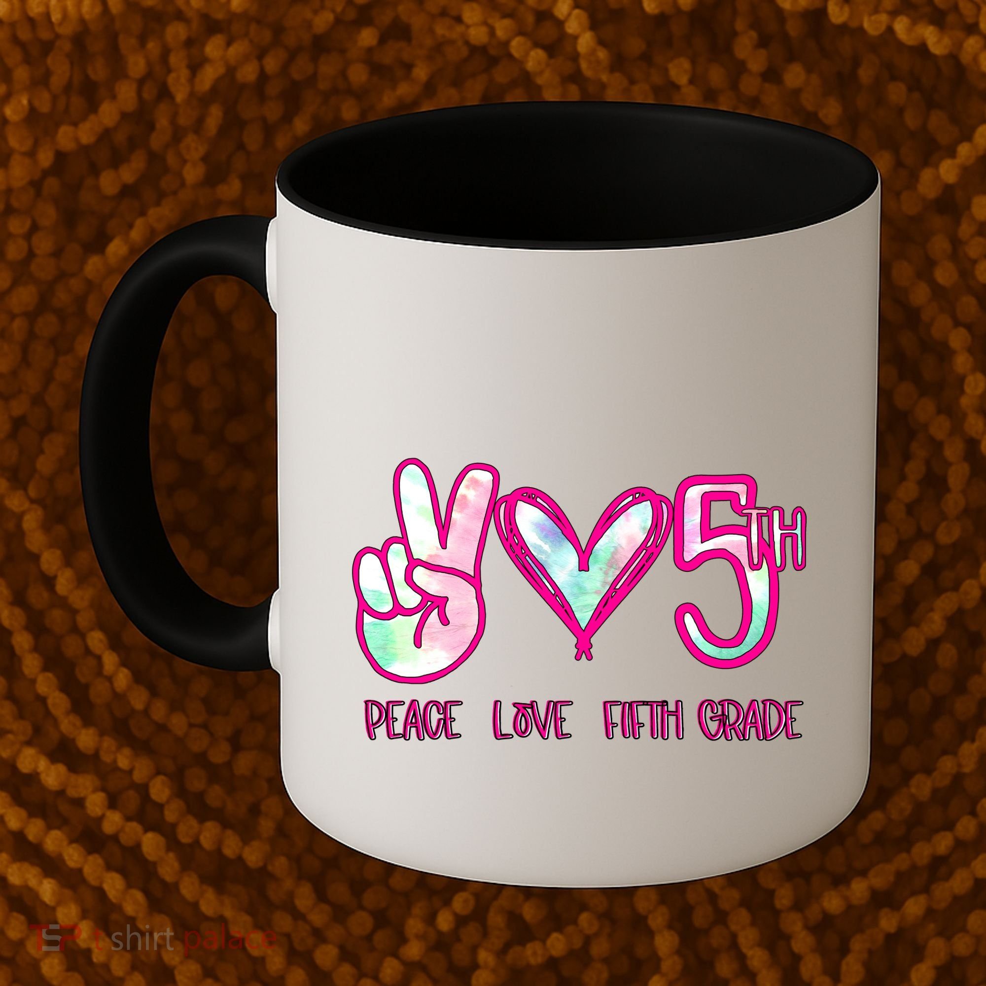Peace Love Fifth-Grade Funny Cute Coffee Mug