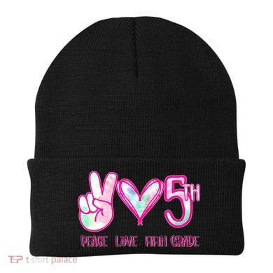 Peace Love Fifth-Grade Funny Cute Beanie
