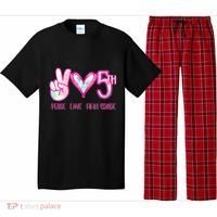 Peace Love Fifth-Grade Funny Cute Pajama Set thumb 0