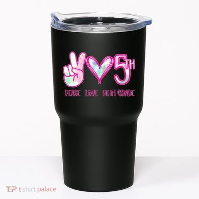 Peace Love Fifth-Grade Funny Cute Tumbler
