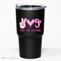 Peace Love Fifth-Grade Funny Cute Tumbler thumb 0