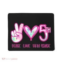 Peace Love Fifth-Grade Funny Cute Mousepad thumb 0