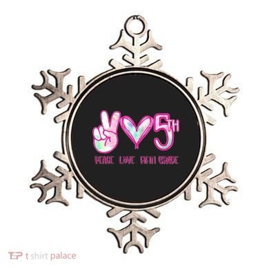 Peace Love Fifth-Grade Funny Cute Ornament