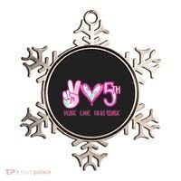 Peace Love Fifth-Grade Funny Cute Ornament thumb 0