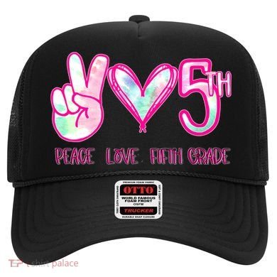 Peace Love Fifth-Grade Funny Cute Hat