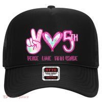 Peace Love Fifth-Grade Funny Cute Hat thumb 0