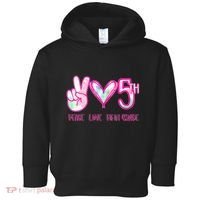 Peace Love Fifth-Grade Funny Cute Toddler Hoodie thumb 0