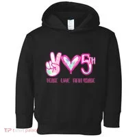Peace Love Fifth-Grade Funny Cute Toddler Hoodie thumb 0