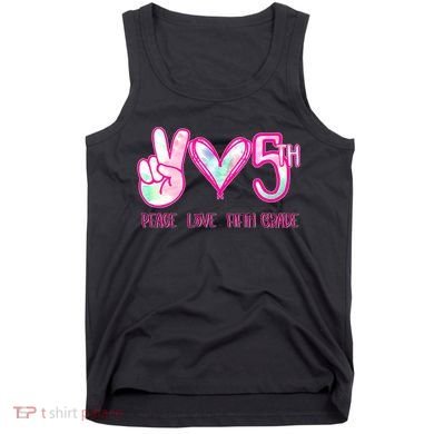 Peace Love Fifth-Grade Funny Cute Tank Top