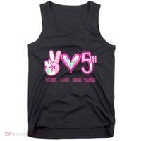 Peace Love Fifth-Grade Funny Cute Tank Top thumb 0
