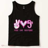 Peace Love Fifth-Grade Funny Cute Tank Top thumb 2