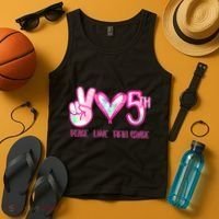 Peace Love Fifth-Grade Funny Cute Tank Top thumb 4