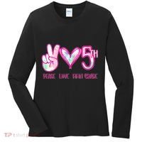 Peace Love Fifth-Grade Funny Cute Women's Long Sleeve Shirt thumb 0