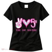 Peace Love Fifth-Grade Funny Cute Women's T-Shirt thumb 0